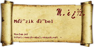 Mázik Ábel névjegykártya